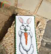 the rabbit loves a carrot bookmark