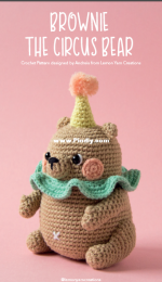 Lemon Yarn Creations - Andreia Ferreira - Brownie the circus Bear