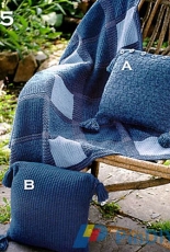 Denim Plaid Blanket and Pillows by Patons -Free