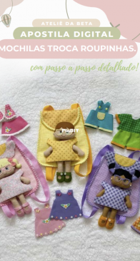 Ateliê da Beta - Roberta Ferreira - Mochilas Troca Roupinhas - Portuguese