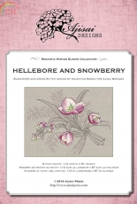 Ajisai Designs-Blackwork  Hellebore and Snowberry