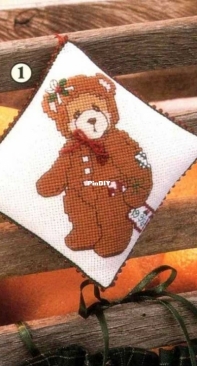 Cherished Teddies - Gingerbread Bear by Designs by Gloria & Pat from Just Cross Stitch Christmas Ornaments 1998 PCS + XSD