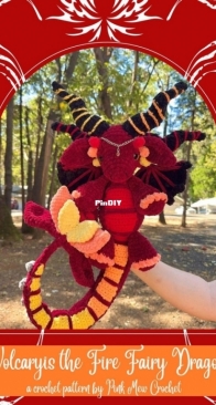Pink Mew Crochet - Adrien Blake - Volcarys the Fire Fairy Dragon