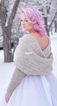 Snowfall Sweater Scarf by Knitatude / Chantal Miyagishima