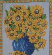 vase of sunflowers