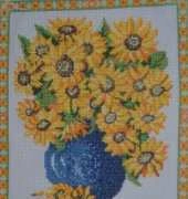vase of sunflowers