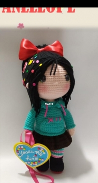 Mathigurumis pelanas - Catalina - Vanellope - Spanish