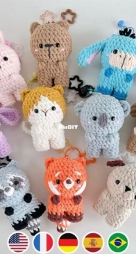Bedabee - Bedabee - Beda Bee - No-Sew Animal Friends Keychain - Tierfreunde Schlüsselanhänger - Chaveiro Amigos dos Animais - Amigos Animales Llavero - Porte-clés Amis des Animaux - English, German, Portuguese, Spanish, French