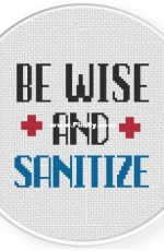 Daily Cross Stitch - Be Wise And Sanitize