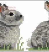 Fido stitch Grey Bunny Rabbit
