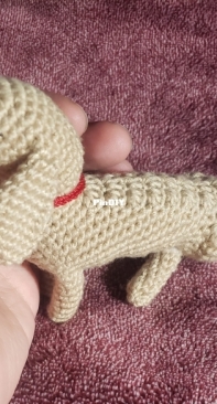 Crocheted dachshund