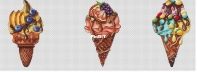 Ice cream. Mango, Mandarin, Monpansye. Design by Tamriko Lamaridze