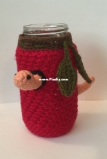 Kittys Kreations Boutique - Katerina Cohee - Apple Mason Jar Cover with Worm