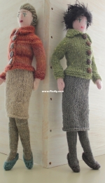 Keito Doll clothes-Herringbone skirt by nioknits-Free