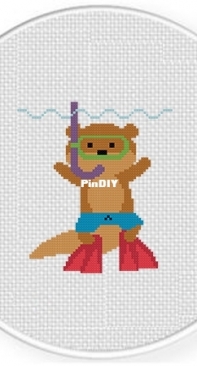 Daily Cross Stitch - Scuba Otter