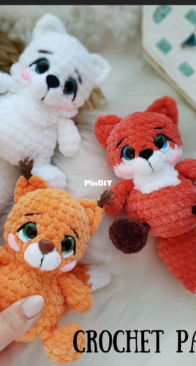 Amigurumi Estonia mini toys fox, squirrel, artic fox eng