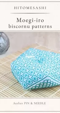 Atelier pin and needle - Hitomezashi series- Moegi-iro Sashiko biscornu
