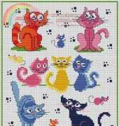 Club Point de Croix-Les félins Free pattern 2009