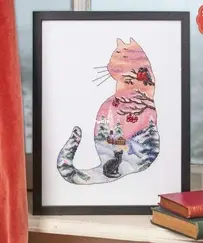 A Moment In Winter - Cat Silhouette from The World of Cross Stitching TWOCS 329