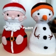 Gek Op Haken - Marjan van der Leer - Santa Claus and Snowman - Kerstman en Sneeuwpop - Dutch