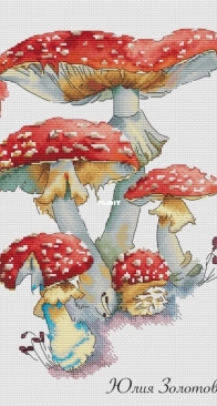 Watercolor Fly Agarics by Julia Zolotova