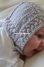 Cable Baby Bonnet by Lara Simonson - Free