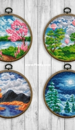 2x2 Stitch Art - 4 Seasons - Spring, Summer, Autumn, Winter
