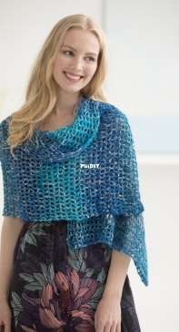 Lion Brand Yarn - L50172 - Ebb Tide Shawl - Free