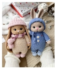Alexandra Umnikova-Александра Умникова-A_IGRUAMI-Bunnies in pajama—зайчики в пижамке-Russian