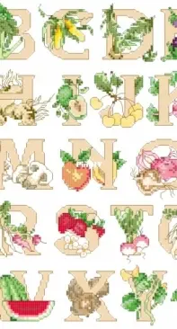 Fruit and Vegetable Alphabet from The Ultimate Book of Fruits and Vegetables by Donna Vermillion Giampa PCS