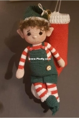 Lydias handmade creations - Christmas elf with sock - Dutch
