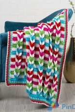 Red Heart - Marly Bird - LW5265 - Pulled Taffy Blanket -  Free