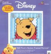 Designer Stitches A60 Poohs Button Framed Portrait