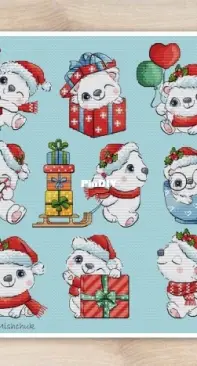 Polar Bear Christmas Ornaments by Vitaliya Mishchuk