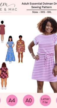 Ellie and Mac - Essential Dolman Dress - Sizes XXS-6XL