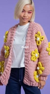 Paintbox Yarns - Sunshine and Daisies Cardigan - Free