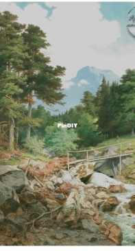 Yariskins Polychrome-Bridge over a mountain stream by Irina Yakovleva