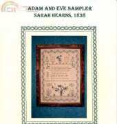 Mistress Yards Scholehouse - Adam and Eve Sampler - Sarah Hearns,1838