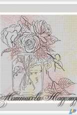 Roses on a Watercolor Background by Nadezhda Mashtakova