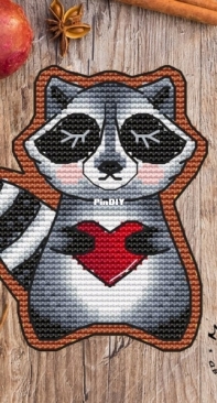 Margaritka Stitch - Gingerbread Raccoon Ornament by Margarita Shelikhova