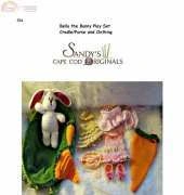 Sandys Cape Cod Originals - Sandy Powers - Bunny Play Set with Cradle Purse