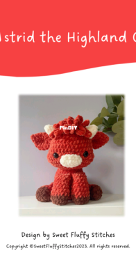 Sweet Fluffy Stitches - Jay / Jade Mooney - Astrid the Highland Cow