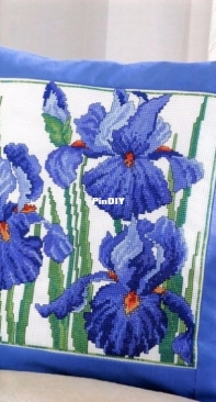 Grace of the Garden Iris Cushion by Lesley Teare from Formula Cross Stitch Gold 6/ TWOCS 199 PCS