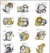 Cattitudes Horoscopes by Margaret Sherry from Cross Stitcher 143-154 XSD