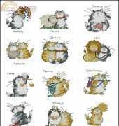 Cattitudes Horoscopes by Margaret Sherry from Cross Stitcher 143-154 XSD