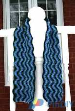 Stripy Wavy Scarf by Natalie Servant/ Wool Power-Free