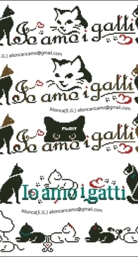 Alionca Ricamo + Io amo i gatti - MIX  xsd