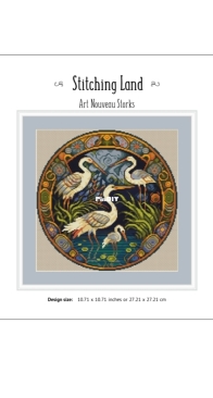 Stitching Land - Art Nouveau Storks by Anna