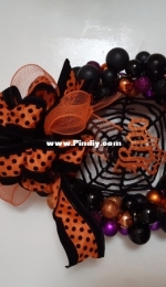 Halloween baubles wreath