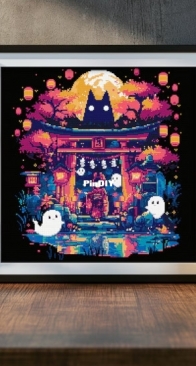 Geisha and the Haunted waters by CrossStitchCuriosity